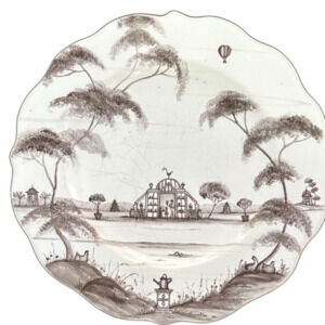 Juliska Country Estate Conservatory Plate in White and Brown/Grey 9” plates